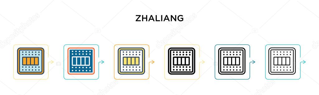 Zhaliang icono de vector en 6 estilos modernos diferentes. Negro, dos