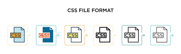 Icône Vectorielle Format Fichier Css Dans Styles Modernes Différents Noir — Image vectorielle