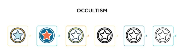 Окультизм Векторні Значки Різних Сучасних Стилях Чорні Два Кольори Окультизму — стоковий вектор
