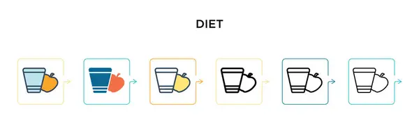 Ícone Vetor Dieta Estilos Modernos Diferentes Preto Dois Ícones Dieta — Vetor de Stock