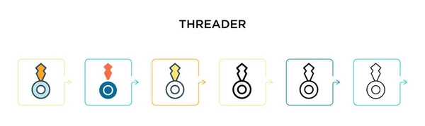 Icono Vector Threader Estilos Modernos Diferentes Negro Dos Iconos Hilo — Vector de stock