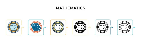Ícone Vetorial Matemática Estilos Modernos Diferentes Preto Dois Ícones Matemáticos — Vetor de Stock