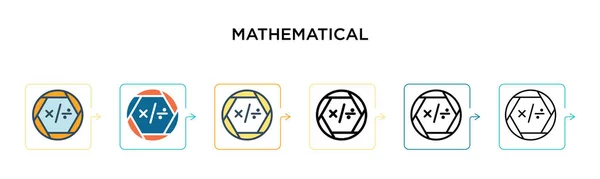 Matematické Symboly Vektorové Ikony Různých Moderních Stylech Černá Dvě Barevné — Stockový vektor