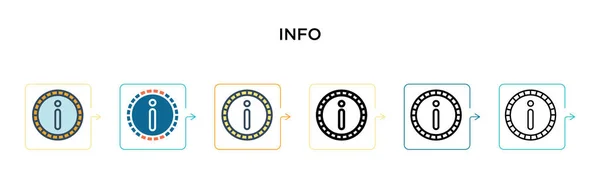 Info Icono Vectorial Estilos Modernos Diferentes Negro Dos Iconos Información — Vector de stock