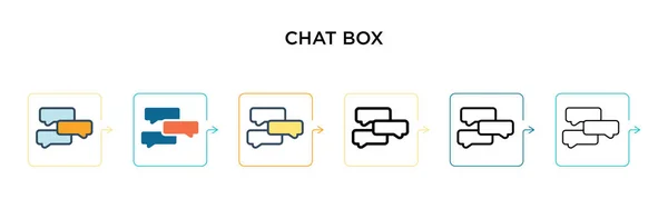 Chatbox Vektor Symbol Verschiedenen Modernen Stilen Schwarze Zweifarbige Chatbox Icons — Stockvektor