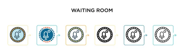 Кімната Очікування Векторна Іконка Різних Сучасних Стилях Чорні Два Кольорові — стоковий вектор