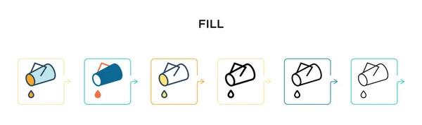 Füllen Sie Das Vektorsymbol Verschiedenen Modernen Stilen Aus Schwarze Zweifarbige — Stockvektor