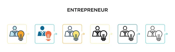 Empreendedor Vetor Ícone Diferentes Estilos Modernos Preto Dois Ícones Empreendedor —  Vetores de Stock