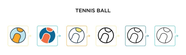 Tennis Bal Vector Icoon Verschillende Moderne Stijlen Zwart Twee Gekleurde — Stockvector