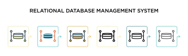 Sistema Gestión Bases Datos Relacional Icono Vectorial Estilos Modernos Diferentes — Vector de stock