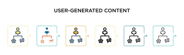 Farklı Modern Stilde Kullanıcı Tarafından Oluşturulan Içerik Vektör Simgesi Siyah — Stok Vektör