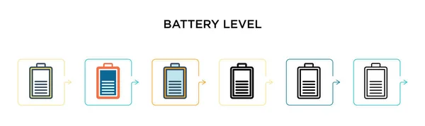 Icona Vettoriale Del Livello Della Batteria Diversi Stili Moderni Nero — Vettoriale Stock