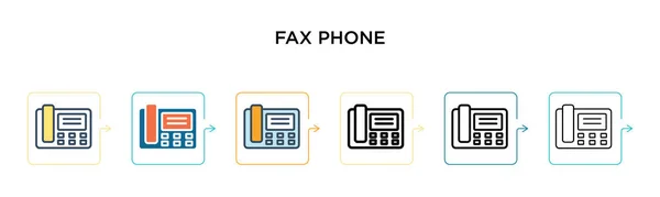 Fax Telefon Wektor Ikona Różnych Nowoczesnych Stylach Czarny Dwa Kolorowe — Wektor stockowy