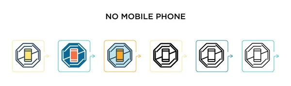 Aucun Signe Téléphone Mobile Icône Vectorielle Dans Styles Modernes Différents — Image vectorielle