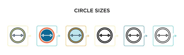 Μέγεθος Κύκλου Διάνυσμα Εικονίδιο Διαφορετικά Σύγχρονα Στυλ Μαύρο Δύο Χρωματιστά — Διανυσματικό Αρχείο
