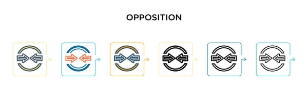 Icono Vector Oposición Estilos Modernos Diferentes Negro Dos Iconos Oposición — Archivo Imágenes Vectoriales