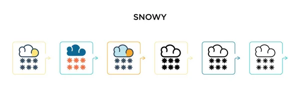 Ícone Vetor Nevado Estilos Modernos Diferentes Preto Dois Ícones Nevados — Vetor de Stock