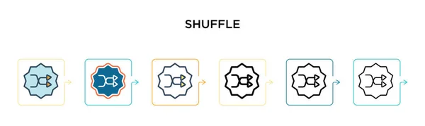 Shuffle Icono Vector Estilos Modernos Diferentes Negro Dos Iconos Mezcla — Vector de stock