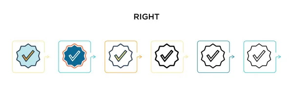 Иконка Правого Вектора Различных Современных Стилях Черный Два Цветных Правых — стоковый вектор