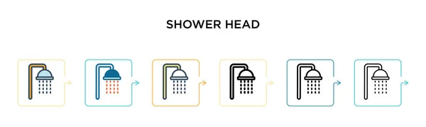 Shower Head Vector Icon Different Modern Styles Black Two Colored — Stock Vector