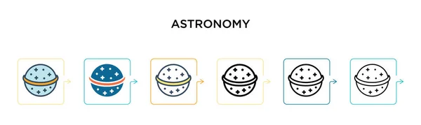 Ícone Vetor Astronomia Estilos Modernos Diferentes Preto Dois Ícones Astronomia — Vetor de Stock