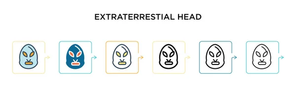 Ícone Vetor Cabeça Extraterrestre Estilos Modernos Diferentes Preto Dois Ícones — Vetor de Stock