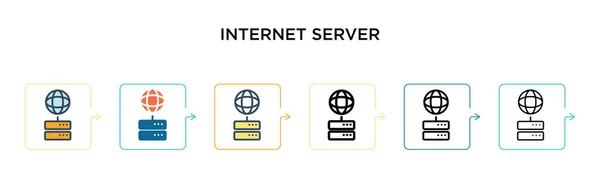 Icône Vectorielle Serveur Internet Dans Styles Modernes Différents Noir Deux — Image vectorielle