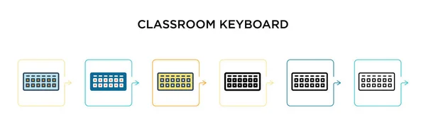 Klassenraum Tastatur Vektor Symbol Verschiedenen Modernen Stilen Schwarze Zweifarbige Klassenzimmertastatur — Stockvektor