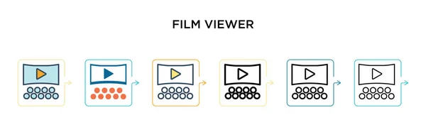 Векторная Икона Кинозрителя Различных Современных Стилях Черный Два Цветных Иконки — стоковый вектор