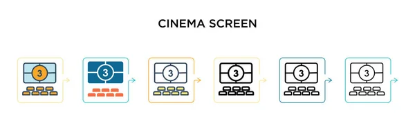 Киноэкран Векторный Значок Различных Современных Стилях Черный Два Цветных Иконки — стоковый вектор