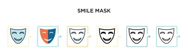 Χαμόγελο Εικονίδιο Διάνυσμα Μάσκα Διαφορετικά Σύγχρονα Στυλ Μαύρο Δύο Χρωματιστά — Διανυσματικό Αρχείο