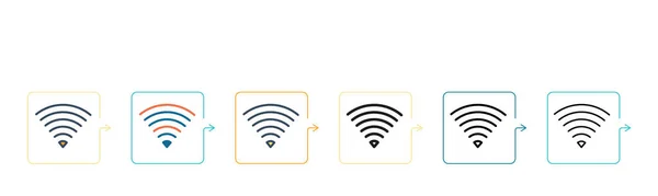 Icono Vector Señal Estilos Modernos Diferentes Negro Dos Iconos Señal — Vector de stock