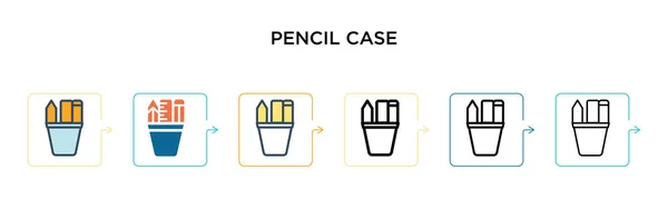 Vektor Symbol Für Bleistifte Verschiedenen Modernen Stilen Schwarze Zweifarbige Mäppchen — Stockvektor