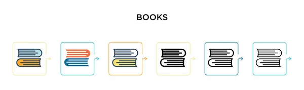 Icono Vector Libros Estilos Modernos Diferentes Negro Dos Iconos Libros — Vector de stock