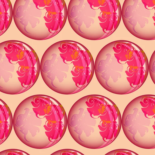 Fundo Balão Desenho Fundo Forma Bolas Cor Rosa Balões Com — Vetor de Stock