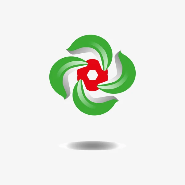 Das Logo Ist Rot Und Grün Die Figur Hat Die — Stockvektor