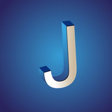  J harfi ile grafik tasarım şirketin harf J, marka logosu işaretli resim logotypej/In 3d formu simgesi J öğe ve iş kalıp vektör logo, izometrik, mektubu ayarla