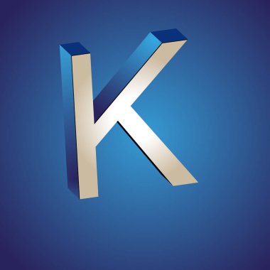 logotypek/In çizim, harf K, şirketin marka logosu K harfi ile işaretlenmiş, grafik tasarım simgesi K öğe ve iş kalıp vektör logo, izometrik, mektubu ayarla 3d formu