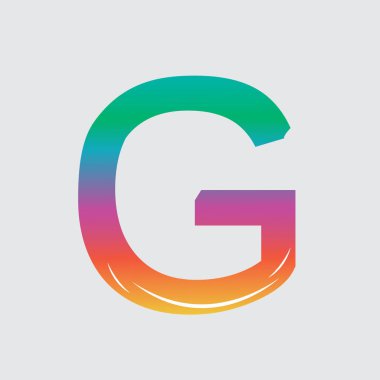 Logo G/resim - G harfi, degradeler logo, gölge logosu logosu. İş için marka G, belgili tanımlık şirket için site.