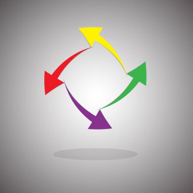  Logo ok/rakam okları, bir kare şeklinde dört ok şeklinde bir logoya sahip. Yeni şirket, site için logo, logo için yeni sunu için logo. Firma için Bredn.