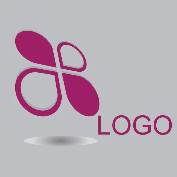 Logotipo Curvado Figura Logotipo Forma Flor Con Texto Color Clarete — Archivo Imágenes Vectoriales