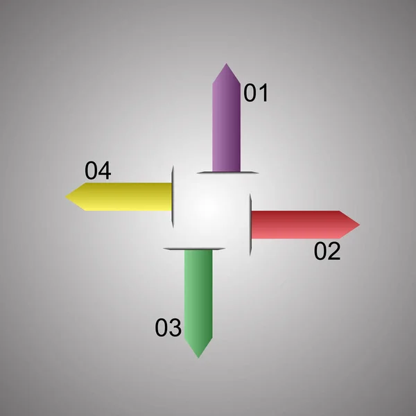 Infográficos Com Setas Figura Mostra Infográfico Como Quadrado Com Setas — Vetor de Stock