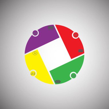 infographics simgelerle/daire dört pozisyon yönelik resim infographics. İş için Infographics,
