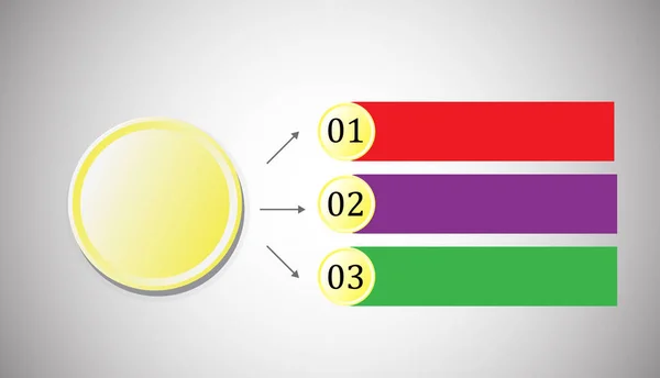 Infographics oklarla/şekil infographics daireler ve parlak dikdörtgenler metin üç pozisyonlar için. İş, tanıtım, site, proje için Infographics.