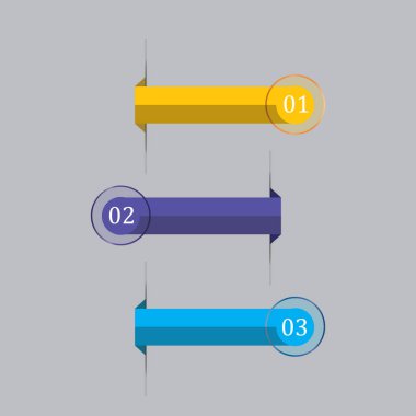  Infographics 3 pozisyonlar/resim infographics üç pozisyonlar vardır. Infographics trio renkler - mor, mavi sarı. İş, sunum, proje için Infographics.