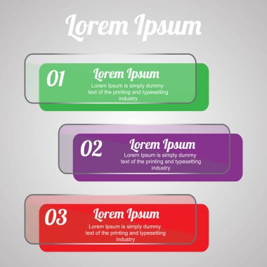  üç pozisyonlar, çok renkli bir Infographic Infographics / şekil gösterir metinler ve düzenlenmiş. İş, sunum, proje için Infographics.