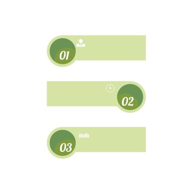 infographics/In infographics simgelerle, üç pozisyon ile resim infographics yeşil. İş, proje, sunum için Infographics
