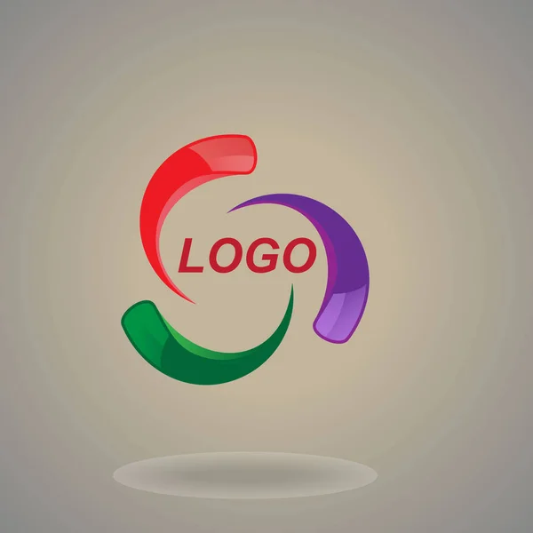 Texte Dans Logo Sur Dessin Logo Forme Cercle Multicolore Texte — Image vectorielle