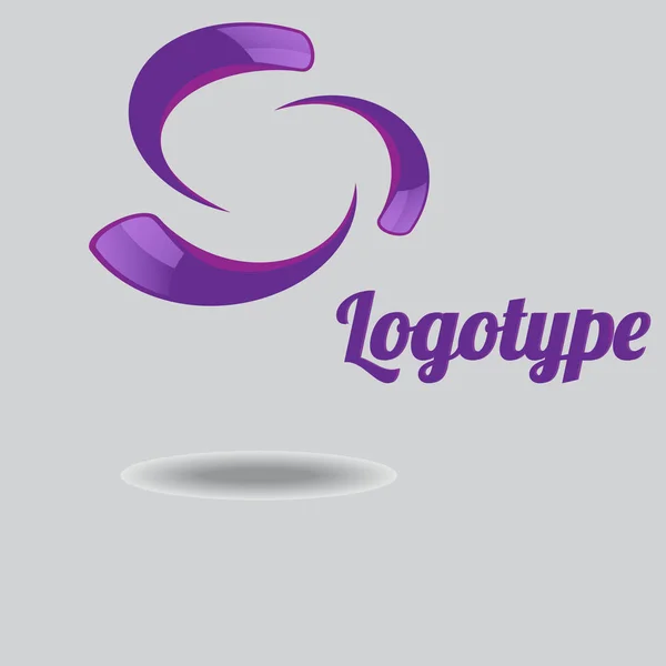 Logo Con Texto Figura Logotipo Color Violeta Logotipo Con Texto — Vector de stock