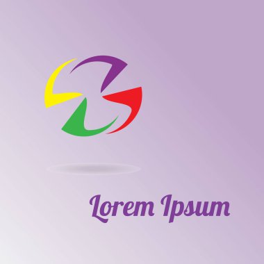 çeşitli renk logoları/rakam kesilmiş bir daire, bir gölge ile renkli bir logo şeklinde bir logo.